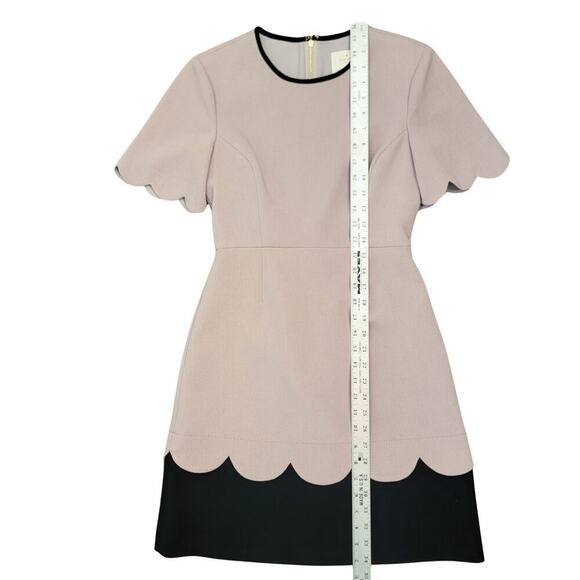 KATE SPADE Beige & Black Scallop Detail Dress Womens 0 Career Beautiful Event - Picture 11 of 13